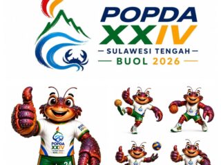 Logo Kepiting Kenari POPDA XXIV Sulteng 2026 Resmi Diluncurkan, Buol Tegaskan Kesiapan Jadi Tuan Rumah Berkelas