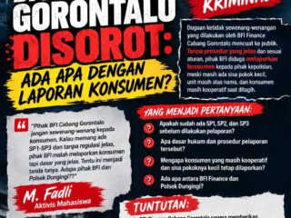 BFI Finance Cabang Gorontalo Disosrot, Aktivis Pertanyakan Dasar Pelaporan Konsumen