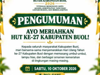 Sambut HUT ke-27 Kabupaten Buol, Pemkab Imbau Warga Pasang Umbul-Umbul dan Lampu Hias